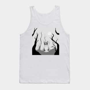 Angry dog in forest art Tank Top